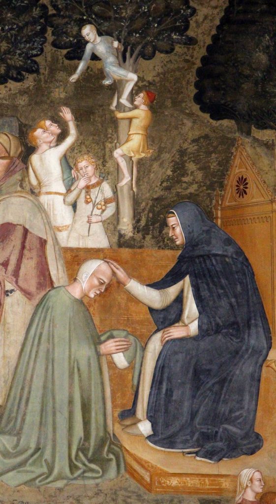 Katolički blagoslov ili katarsko krštenje duhom? – detalj s freske di Bonaiuta