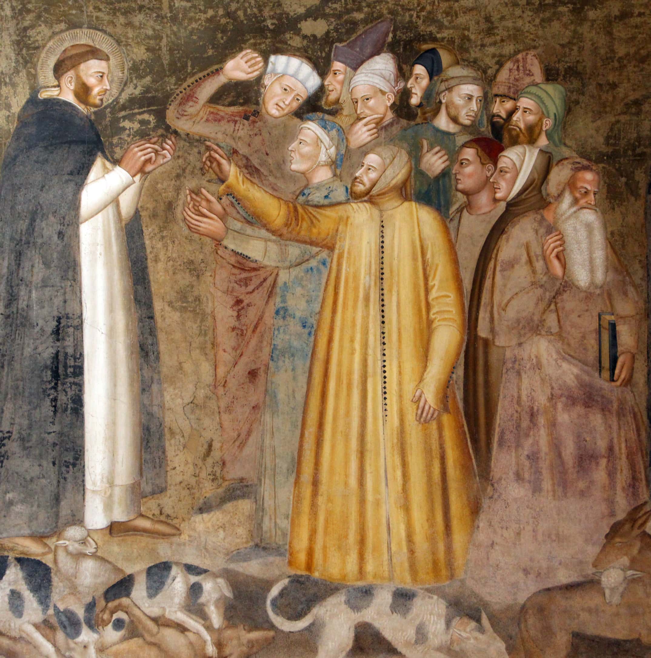 Verski spor između Katara i Dominika, utemeljitelja dominikanaca i inkvizicije – detalj s freske di Bonaiuta