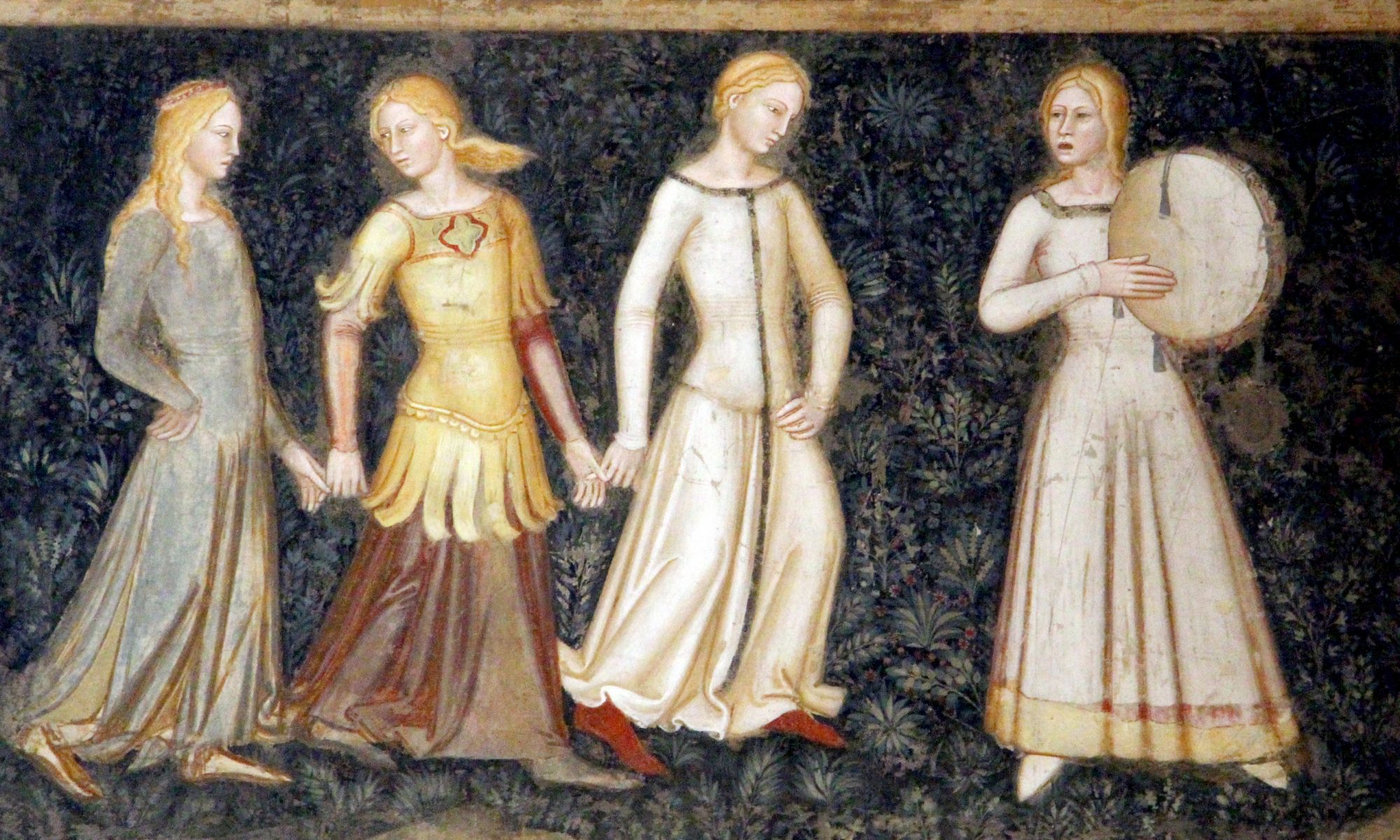 Srednjovekovne dvorske dame sledile su poziv – detalj s freske di Bonaiuta