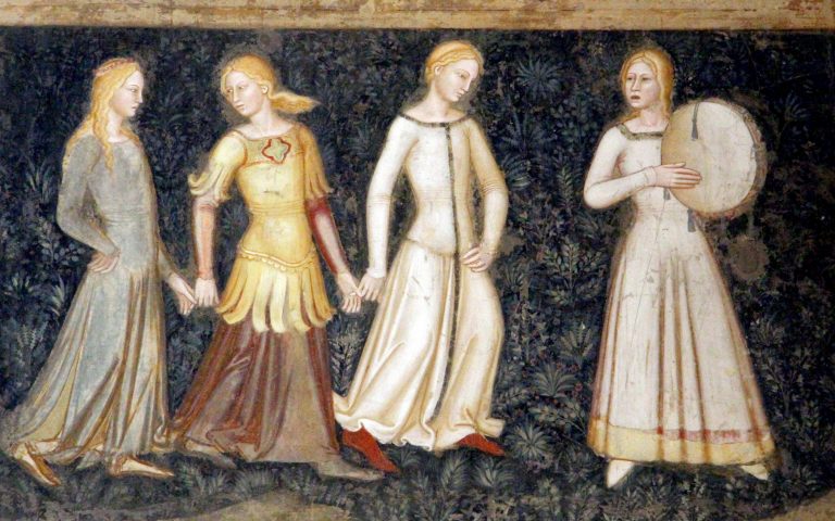 Srednjovekovne dvorske dame sledile su poziv – detalj s freske di Bonaiuta